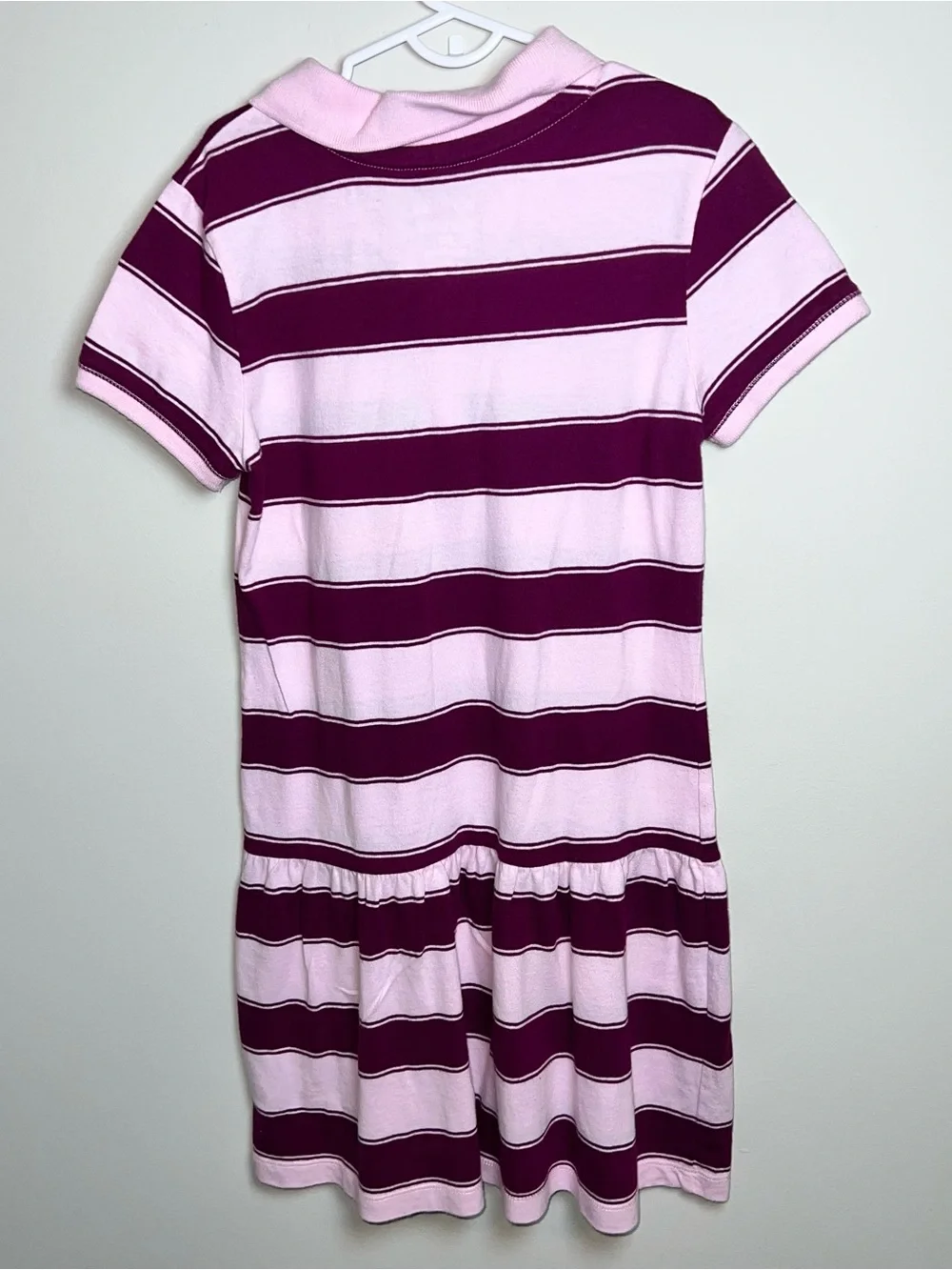 Old Navy Pink & Burgundy Striped Polo Dress